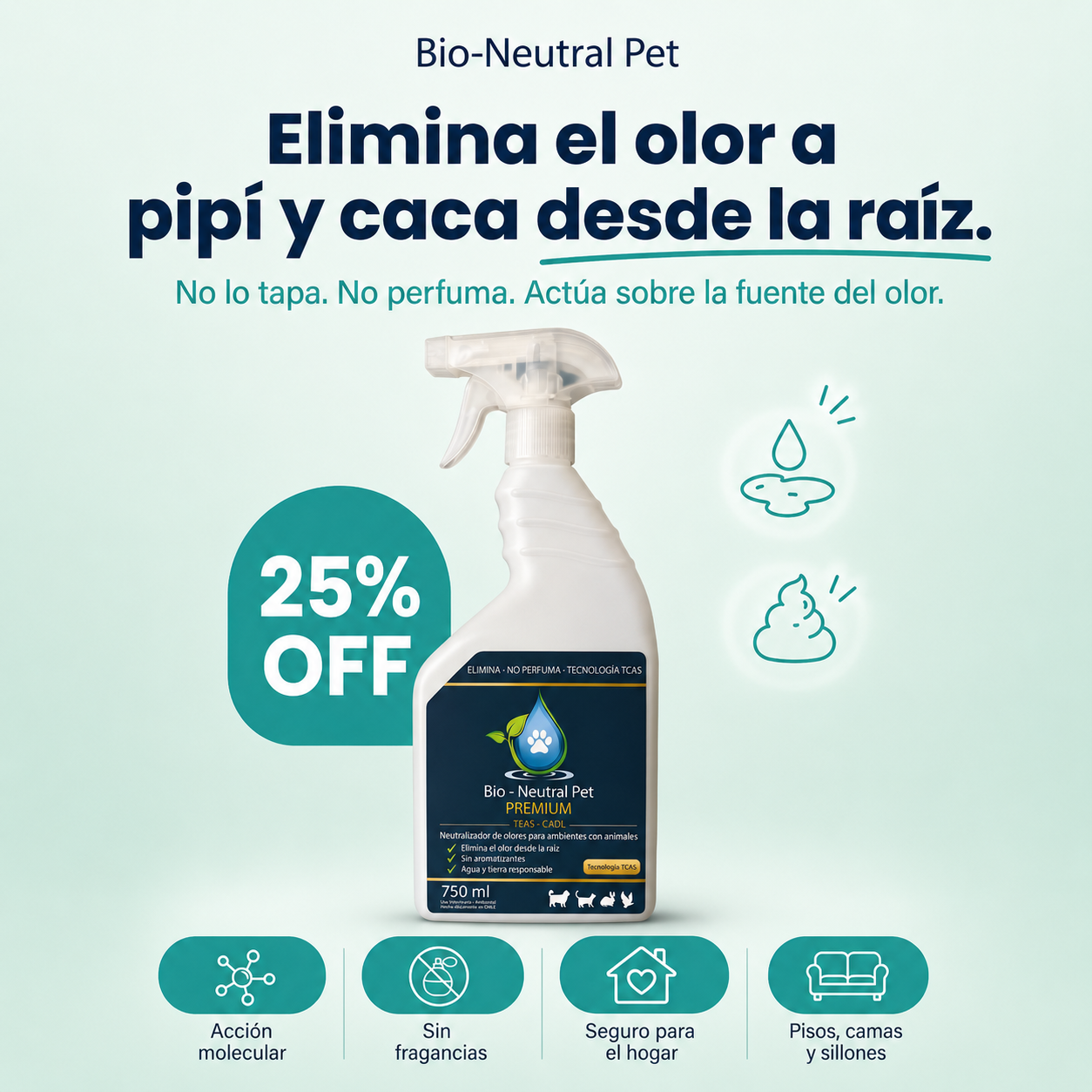 Eliminador de olores Bio - Neutral Pet 750 cc